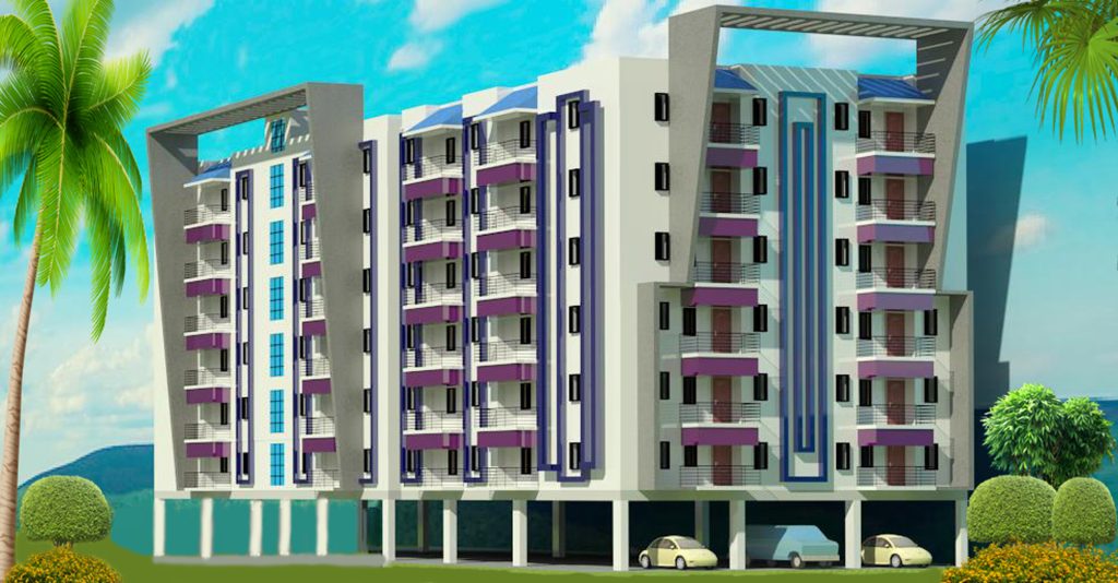 Very beautiful apartment with 3D exterior design. 3D building with good color combination. It looks like a Great construction.